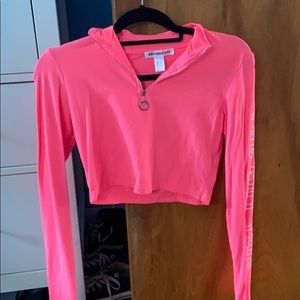hot pink workout shirt